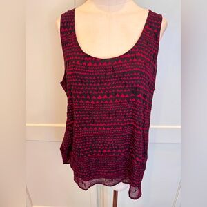 Banana Republic Patterned Sleeveless Top - Black and Red